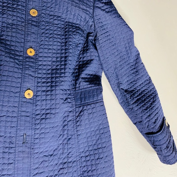 Tara Ryan Navy Blue Button-Down Coat - Picture 8 of 9